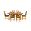 Country Oak 230cm Cross Leg Table and 6 Grasmere Brown Leather Chairs - SUMMER SALE - 9 Country Oak 230cm Cross Leg Table and 6 Grasmere Brown Leather Chairs - SUMMER SALE - 9