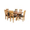 Country Oak 180cm Extending X Leg Table and 6 Grasmere Brown Leather Chairs Set - SUMMER SALE - 2 Country Oak 180cm Extending X Leg Table and 6 Grasmere Brown Leather Chairs Set - SUMMER SALE - 2