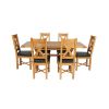 Country Oak 180cm Extending X Leg Table and 6 Grasmere Brown Leather Chairs Set - SUMMER SALE - 4 Country Oak 180cm Extending X Leg Table and 6 Grasmere Brown Leather Chairs Set - SUMMER SALE - 4
