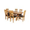 Country Oak 180cm Extending X Leg Table and 6 Grasmere Brown Leather Chairs Set - SUMMER SALE - 6 Country Oak 180cm Extending X Leg Table and 6 Grasmere Brown Leather Chairs Set - SUMMER SALE - 6