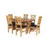 Country Oak 180cm Extending Cross Leg Square Table and 6 Windermere Brown Leather Chairs - SUMMER SALE - 3