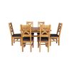 Country Oak 180cm Extending Cross Leg Square Table and 6 Windermere Brown Leather Chairs - SUMMER SALE - 5