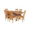Country Oak 180cm Extending Cross Leg Square Table and 6 Chelsea Timber Seat Chairs - 2 Country Oak 180cm Extending Cross Leg Square Table and 6 Chelsea Timber Seat Chairs - 2