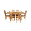 Country Oak 180cm Extending Cross Leg Square Table and 6 Chelsea Timber Seat Chairs - 4 Country Oak 180cm Extending Cross Leg Square Table and 6 Chelsea Timber Seat Chairs - 4