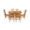 Country Oak 180cm Extending Cross Leg Square Table and 6 Chelsea Timber Seat Chairs - 5 Country Oak 180cm Extending Cross Leg Square Table and 6 Chelsea Timber Seat Chairs - 5