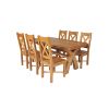 Country Oak 180cm Cross Leg Fixed Oval Table and 6 Grasmere Timber Seat Chairs - 2 Country Oak 180cm Cross Leg Fixed Oval Table and 6 Grasmere Timber Seat Chairs - 2