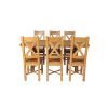 Country Oak 180cm Cross Leg Fixed Oval Table and 6 Grasmere Timber Seat Chairs - 5 Country Oak 180cm Cross Leg Fixed Oval Table and 6 Grasmere Timber Seat Chairs - 5