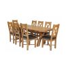 Country Oak 280cm Extending Cross Leg Oval Table and 8 Grasmere Brown Leather Chairs - SUMMER MEGA DEAL - 2 Country Oak 280cm Extending Cross Leg Oval Table and 8 Grasmere Brown Leather Chairs - SUMMER MEGA DEAL - 2