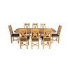 Country Oak 280cm Extending Cross Leg Oval Table and 8 Grasmere Brown Leather Chairs - SUMMER MEGA DEAL - 4 Country Oak 280cm Extending Cross Leg Oval Table and 8 Grasmere Brown Leather Chairs - SUMMER MEGA DEAL - 4