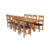 Country Oak 280cm Extending Cross Leg Oval Table and 8 Chester Brown Leather Chairs - SUMMER MEGA DEAL - 2