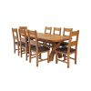Country Oak 280cm Extending Cross Leg Oval Table and 8 Chester Brown Leather Chairs - SUMMER MEGA DEAL - 3