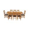 Country Oak 280cm Extending Cross Leg Oval Table and 8 Chester Brown Leather Chairs - SUMMER MEGA DEAL - 4