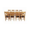 Country Oak 280cm Extending Cross Leg Oval Table and 8 Chester Brown Leather Chairs - SUMMER MEGA DEAL - 5
