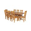 Country Oak 280cm Extending Cross Leg Square Table and 8 Grasmere Timber Seat Chairs - 2 Country Oak 280cm Extending Cross Leg Square Table and 8 Grasmere Timber Seat Chairs - 2