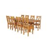 Country Oak 280cm Extending Cross Leg Square Table and 8 Grasmere Timber Seat Chairs - 3 Country Oak 280cm Extending Cross Leg Square Table and 8 Grasmere Timber Seat Chairs - 3