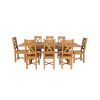 Country Oak 280cm Extending Cross Leg Square Table and 8 Grasmere Timber Seat Chairs - 4 Country Oak 280cm Extending Cross Leg Square Table and 8 Grasmere Timber Seat Chairs - 4