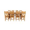 Country Oak 280cm Extending Cross Leg Square Table and 8 Grasmere Timber Seat Chairs - 5 Country Oak 280cm Extending Cross Leg Square Table and 8 Grasmere Timber Seat Chairs - 5