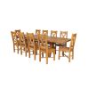 Country Oak 280cm Extending Cross Leg Square Table and 10 Grasmere Timber Seat Chairs - 3 Country Oak 280cm Extending Cross Leg Square Table and 10 Grasmere Timber Seat Chairs - 3