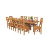 Country Oak 280cm Extending Cross Leg Square Table and 10 Windermere Timber Seat Chairs - 2 Country Oak 280cm Extending Cross Leg Square Table and 10 Windermere Timber Seat Chairs - 2