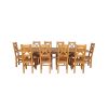 Country Oak 280cm Extending Cross Leg Square Table and 10 Windermere Timber Seat Chairs - 5 Country Oak 280cm Extending Cross Leg Square Table and 10 Windermere Timber Seat Chairs - 5