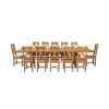 Country Oak 340cm Extending Cross Leg Oval Table and 12 Grasmere Timber Seat Chairs - 5 Country Oak 340cm Extending Cross Leg Oval Table and 12 Grasmere Timber Seat Chairs - 5