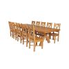 Country Oak 340cm Extending Cross Leg Square Table and 10 Grasmere Timber Seat Chairs - 2 Country Oak 340cm Extending Cross Leg Square Table and 10 Grasmere Timber Seat Chairs - 2