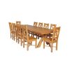 Country Oak 340cm Extending Cross Leg Square Table and 10 Grasmere Timber Seat Chairs - 3 Country Oak 340cm Extending Cross Leg Square Table and 10 Grasmere Timber Seat Chairs - 3