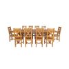 Country Oak 340cm Extending Cross Leg Square Table and 10 Grasmere Timber Seat Chairs - 4 Country Oak 340cm Extending Cross Leg Square Table and 10 Grasmere Timber Seat Chairs - 4