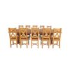 Country Oak 340cm Extending Cross Leg Square Table and 10 Grasmere Timber Seat Chairs - 5 Country Oak 340cm Extending Cross Leg Square Table and 10 Grasmere Timber Seat Chairs - 5