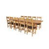 Country Oak 340cm Extending Cross Leg Square Table and 10 Chester Brown Leather Chairs - 2 Country Oak 340cm Extending Cross Leg Square Table and 10 Chester Brown Leather Chairs - 2