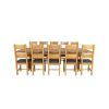 Country Oak 340cm Extending Cross Leg Square Table and 10 Chester Brown Leather Chairs - 5 Country Oak 340cm Extending Cross Leg Square Table and 10 Chester Brown Leather Chairs - 5