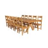 Country Oak 340cm Extending Cross Leg Square Table and 10 Chester Timber Seat Chairs - 2 Country Oak 340cm Extending Cross Leg Square Table and 10 Chester Timber Seat Chairs - 2