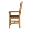 Windermere Cross Back Oak Carver Dining Chair With Brown Leather Seat - £50 OFF FLASH SALE - 5 Windermere Cross Back Oak Carver Dining Chair With Brown Leather Seat - £50 OFF FLASH SALE - 5