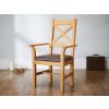 Windermere Cross Back Oak Carver Dining Chair With Brown Leather Seat - £50 OFF FLASH SALE - 2 Windermere Cross Back Oak Carver Dining Chair With Brown Leather Seat - £50 OFF FLASH SALE - 2