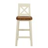 Billy Cross Back Cream Painted Assembled Bar Stool Solid Oak Seat - £60 OFF PRE ORDER SALE - 6 Billy Cross Back Cream Painted Assembled Bar Stool Solid Oak Seat - £60 OFF PRE ORDER SALE - 6