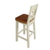 Billy Cross Back Cream Painted Assembled Bar Stool Solid Oak Seat - £60 OFF PRE ORDER SALE - 10 Billy Cross Back Cream Painted Assembled Bar Stool Solid Oak Seat - £60 OFF PRE ORDER SALE - 10