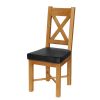 Grasmere Oak Dining Chair with Black Leather Seat - £20 OFF SUMMER SALE - 3