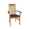 Chelsea Solid Oak Brown Leather Assembled Carver Dining Chair - SUMMER SALE - 7 Chelsea Solid Oak Brown Leather Assembled Carver Dining Chair - SUMMER SALE - 7