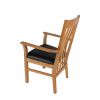 Chelsea Solid Oak Brown Leather Assembled Carver Dining Chair - SUMMER SALE - 5 Chelsea Solid Oak Brown Leather Assembled Carver Dining Chair - SUMMER SALE - 5