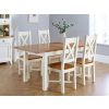 Country Oak 180cm Cream Painted Extending Dining Table and 4 Grasmere Cream Painted Chairs - SUMMER SALE - 2 Country Oak 180cm Cream Painted Extending Dining Table and 4 Grasmere Cream Painted Chairs - SUMMER SALE - 2