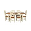 Country Oak 180cm Cream Painted Extending Dining Table 6 Grasmere Cream Painted Chairs - SUMMER SALE - 8 Country Oak 180cm Cream Painted Extending Dining Table 6 Grasmere Cream Painted Chairs - SUMMER SALE - 8