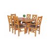 Country Oak 140cm X Leg Oval Table 4 Windermere Brown Leather Chairs and 2 Windermere Carver Chairs - SUMMER SALE - 2 Country Oak 140cm X Leg Oval Table 4 Windermere Brown Leather Chairs and 2 Windermere Carver Chairs - SUMMER SALE - 2