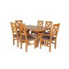 Country Oak 140cm X Leg Oval Table 4 Windermere Brown Leather Chairs and 2 Windermere Carver Chairs - SUMMER SALE - 4 Country Oak 140cm X Leg Oval Table 4 Windermere Brown Leather Chairs and 2 Windermere Carver Chairs - SUMMER SALE - 4