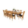 Country Oak 280cm Standard Leg Extending Table 10 Chelsea Brown Leather Chairs Set - SUMMER SALE - 2