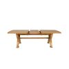Monastery 300cm Double Extending Solid Oak Table 10 Chelsea Brown Leather Oak Chair Set - SUMMER SALE - 11