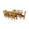 Country Oak 280cm Extending Oak Table and 10 Chelsea Brown Leather Chairs - SUMMER SALE - 2