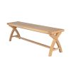 Doveridge 160cm Whitewash Solid Limed Oak Cross Leg Bench - £50 OFF FLASH SALE - 2