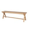 Doveridge 160cm Whitewash Solid Limed Oak Cross Leg Bench - £50 OFF FLASH SALE - 5
