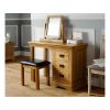 Farmhouse Country Oak Dressing Table Mirror Stool Set - SUMMER SALE - 2 Farmhouse Country Oak Dressing Table Mirror Stool Set - SUMMER SALE - 2