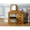 Farmhouse Country Oak Dressing Table Mirror Stool Set - SUMMER SALE - 3 Farmhouse Country Oak Dressing Table Mirror Stool Set - SUMMER SALE - 3